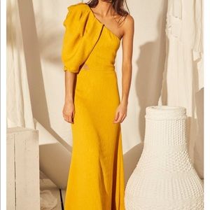 Johanna Ortiz Shimmering Blush Removable Sleeve Crepe Dress